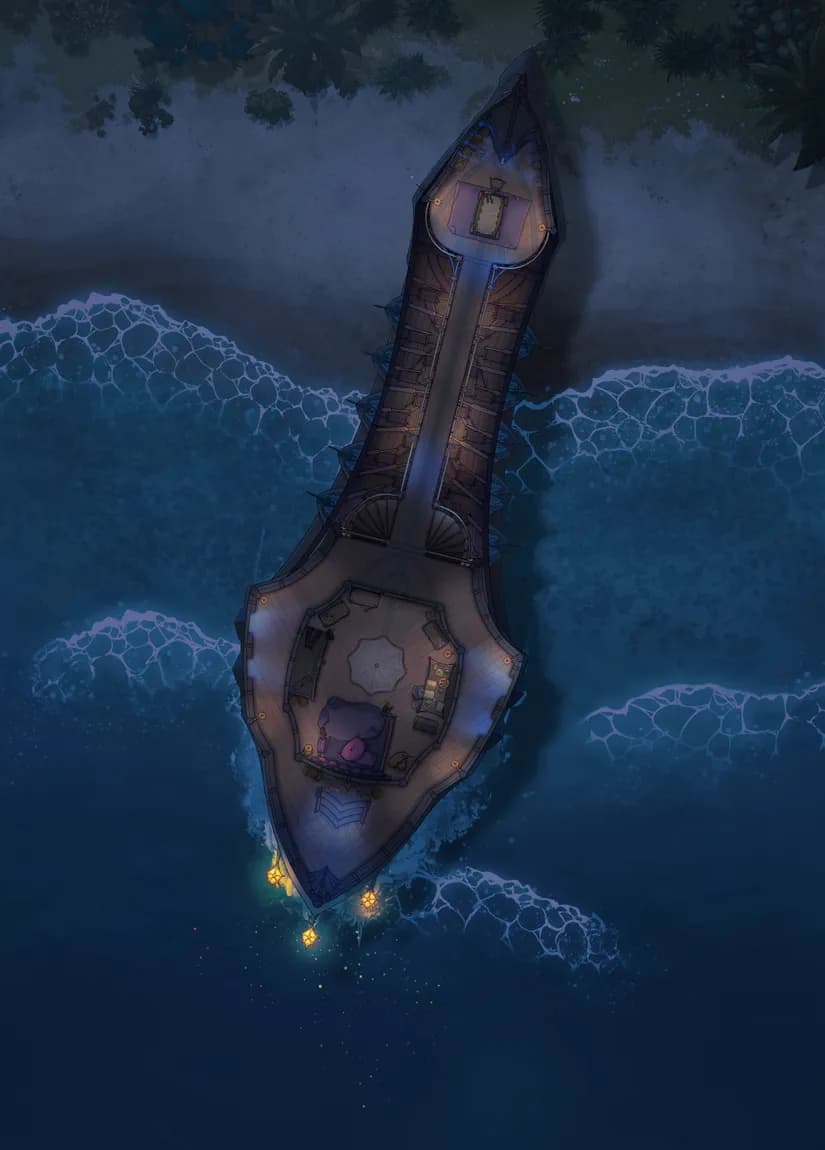 Drow Warship Interior map, Ship Wreck Middle Deck Night variant thumbnail