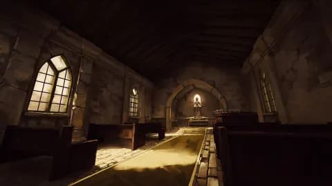 Peaceful Village Church map, Interior Desert Day variant