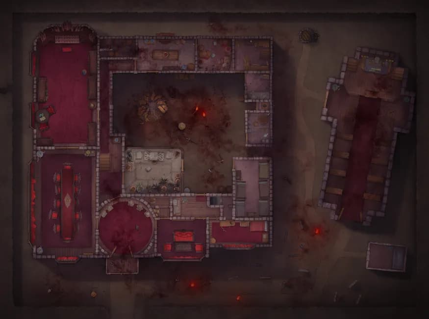 Vampire Mansion map, Village Battle Day variant