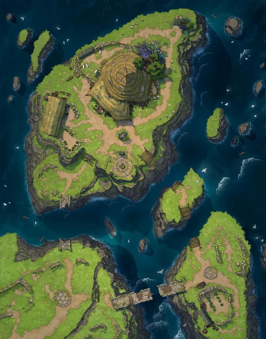 Druid Islands map, Broken Bridges variant thumbnail