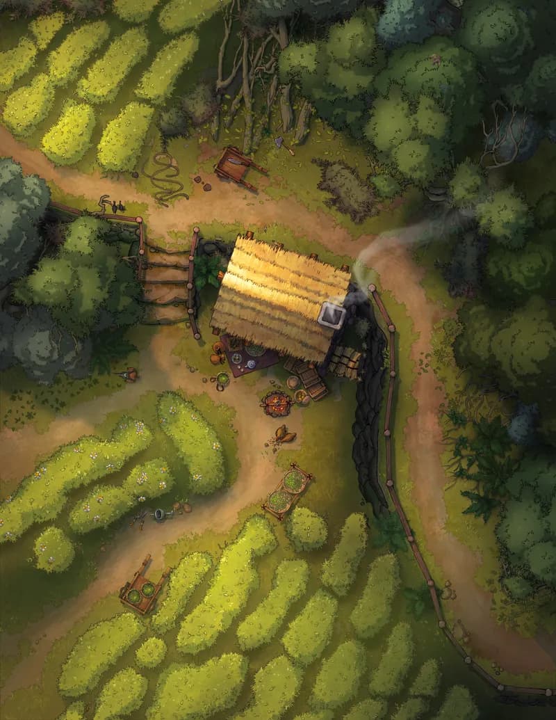 Secluded Tea Valley map, Woodlands variant thumbnail
