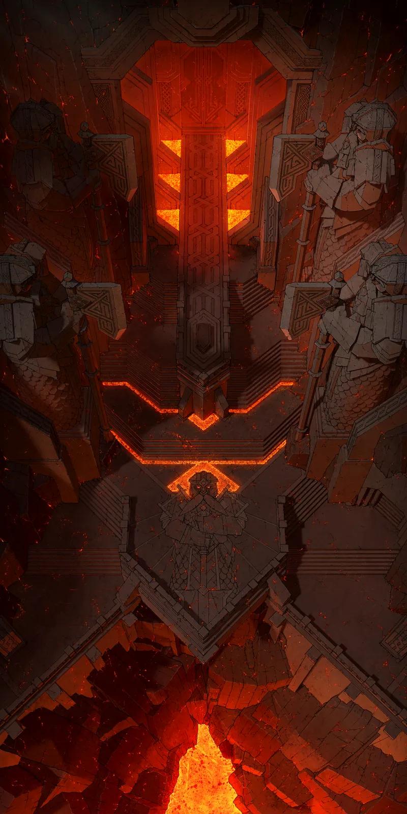 Dwarven Volcano Entrance map, No Lava Fall variant thumbnail