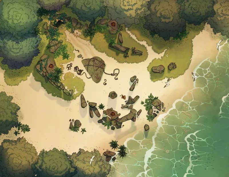 Henge Cave Entrance map, Beach variant thumbnail