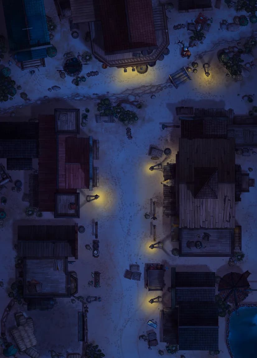 Wild West Town map, No Animals Exterior Night variant thumbnail