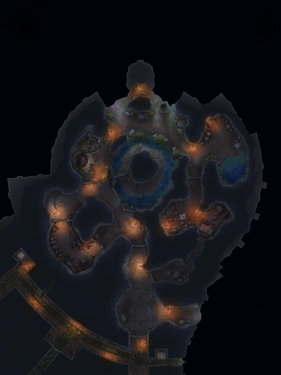 Hippogriff Postal Centre Interior map, Underground No Background Night variant thumbnail