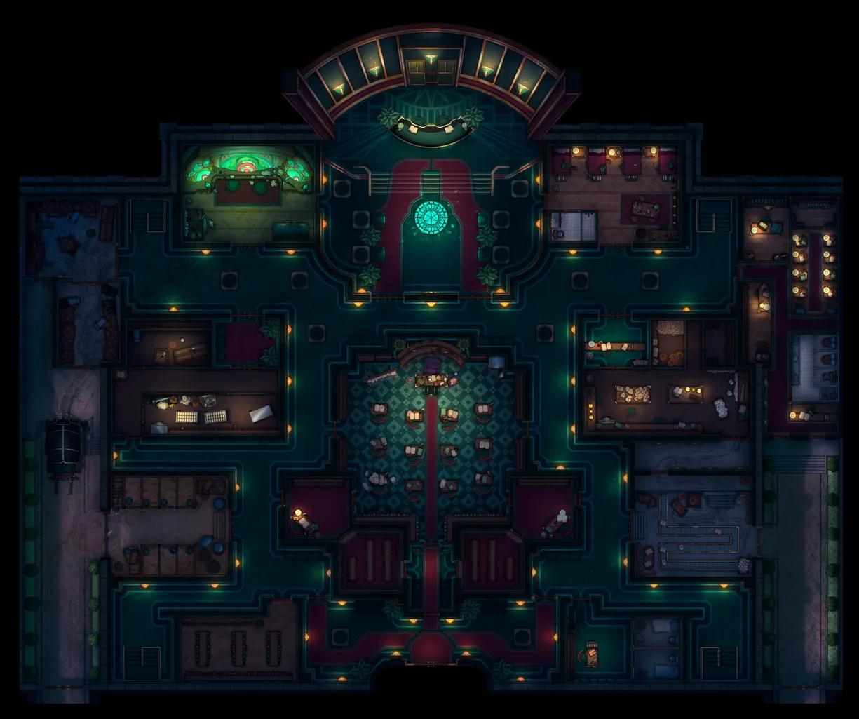 Wizard Bank Interior map, Floor B1 Night Lights variant thumbnail