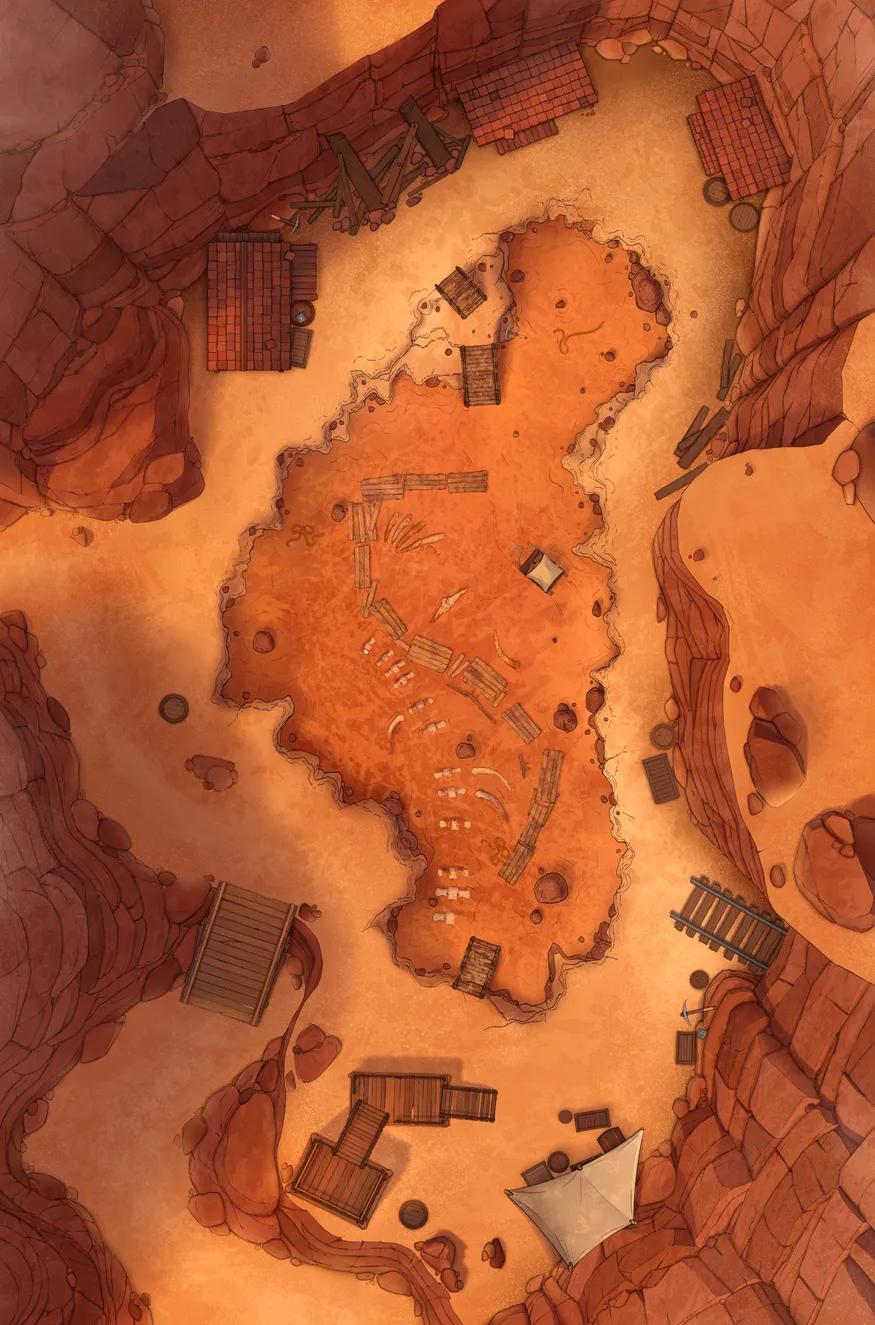 Trainwreck Village map, Dig Site Day variant thumbnail
