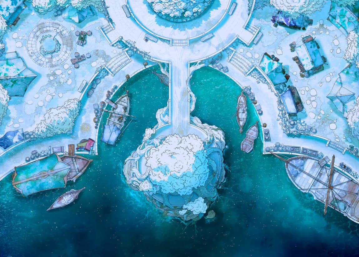 Elven Harbour map, Winter variant thumbnail