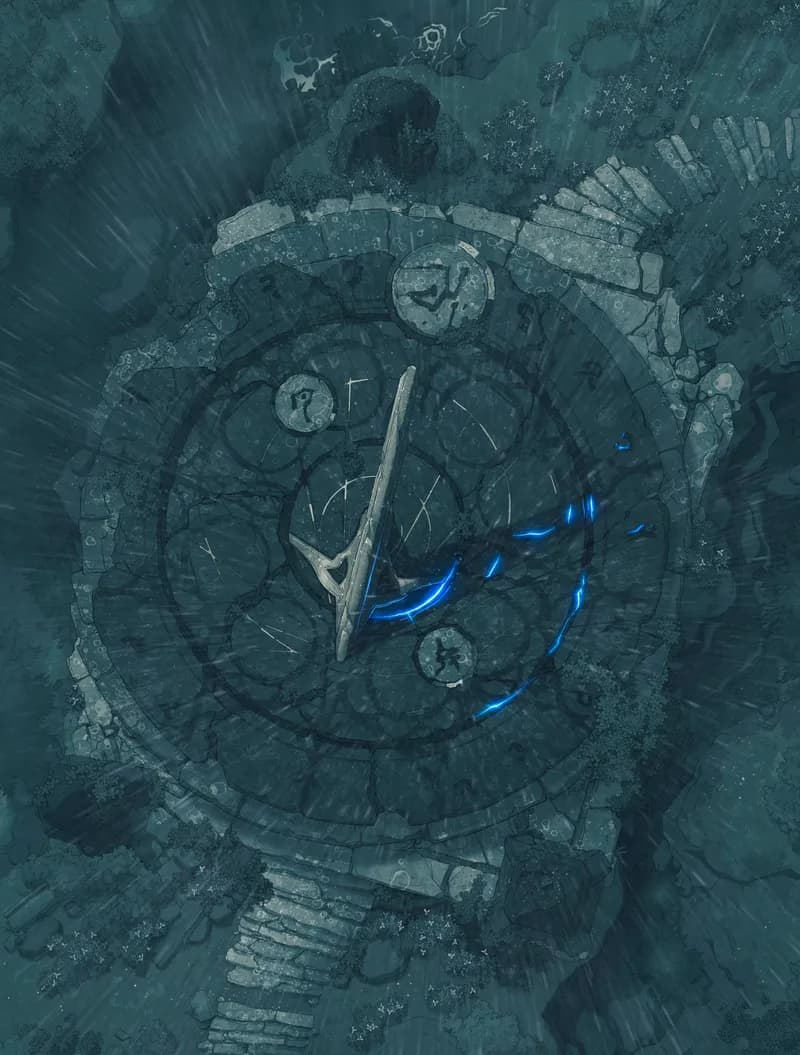 Giant Ancient Sundial map, Rain variant thumbnail