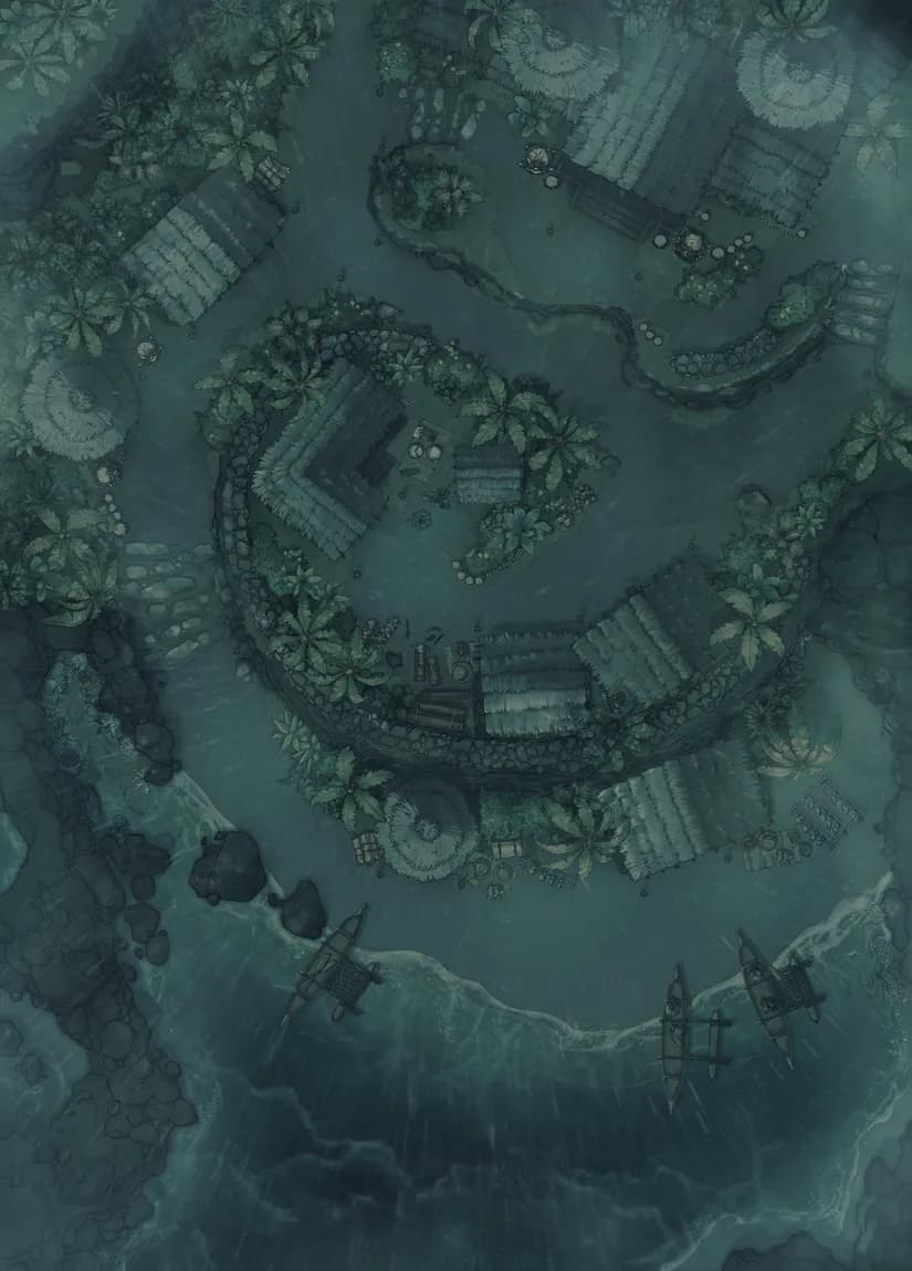 Tropical Island Village map, Rain variant thumbnail