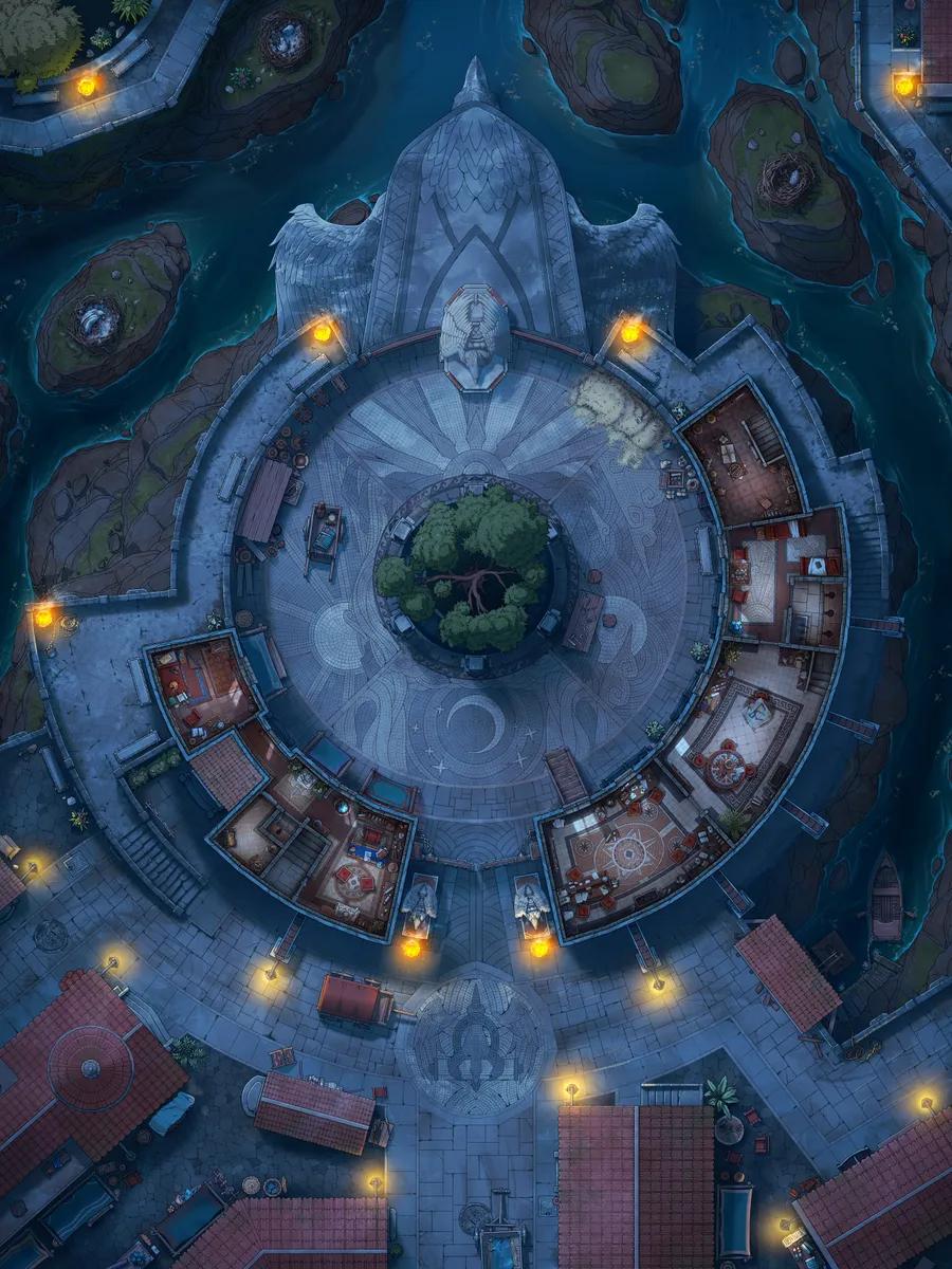 Hippogriff Postal Centre Interior map, Interior Floor 02 Night variant thumbnail