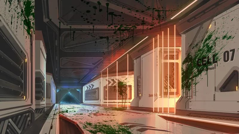 Odobenus Prison Ship Corridor map, Massacre Alien variant thumbnail