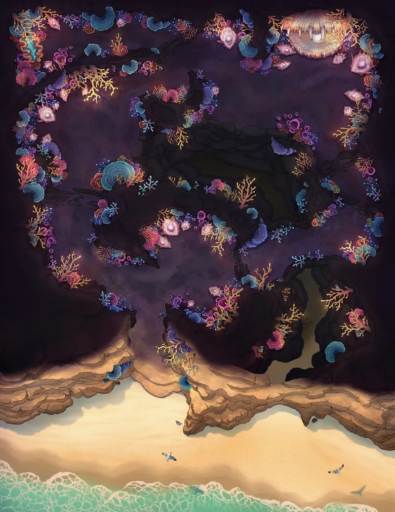 Coastal Caverns map, Low Tide variant thumbnail