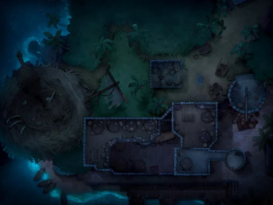 Pirate Port Tavern map, Bioluminescent Top Level Night variant thumbnail