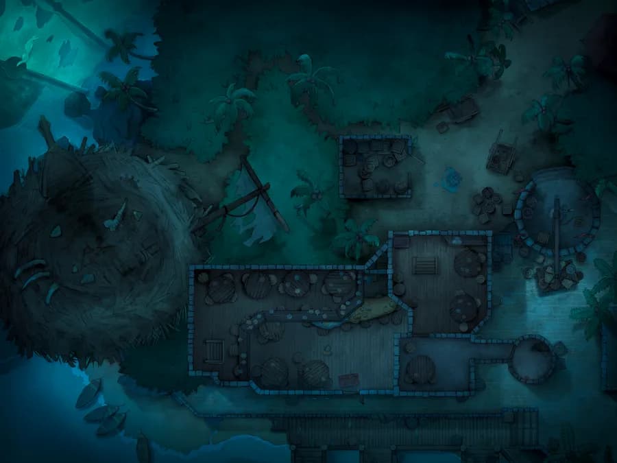 Pirate Port Tavern map, Ghost Ship Cursed Chest Top Level Night variant