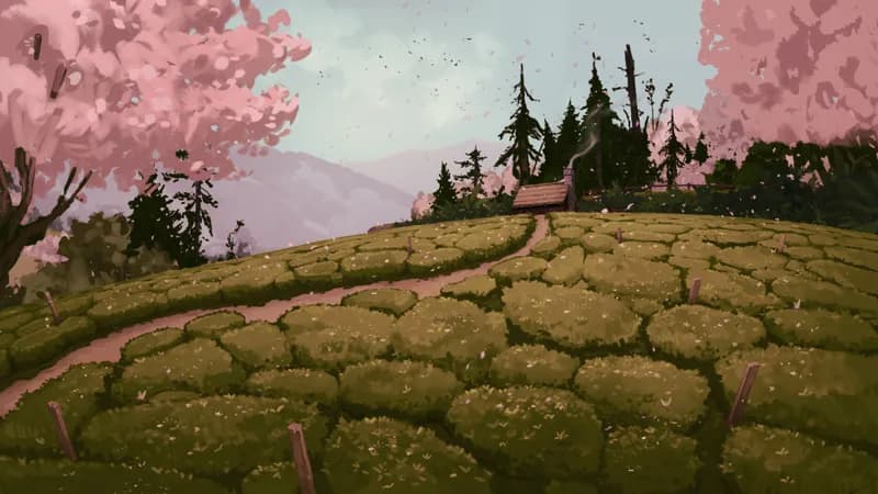 Secluded Tea Valley map, Spring variant thumbnail