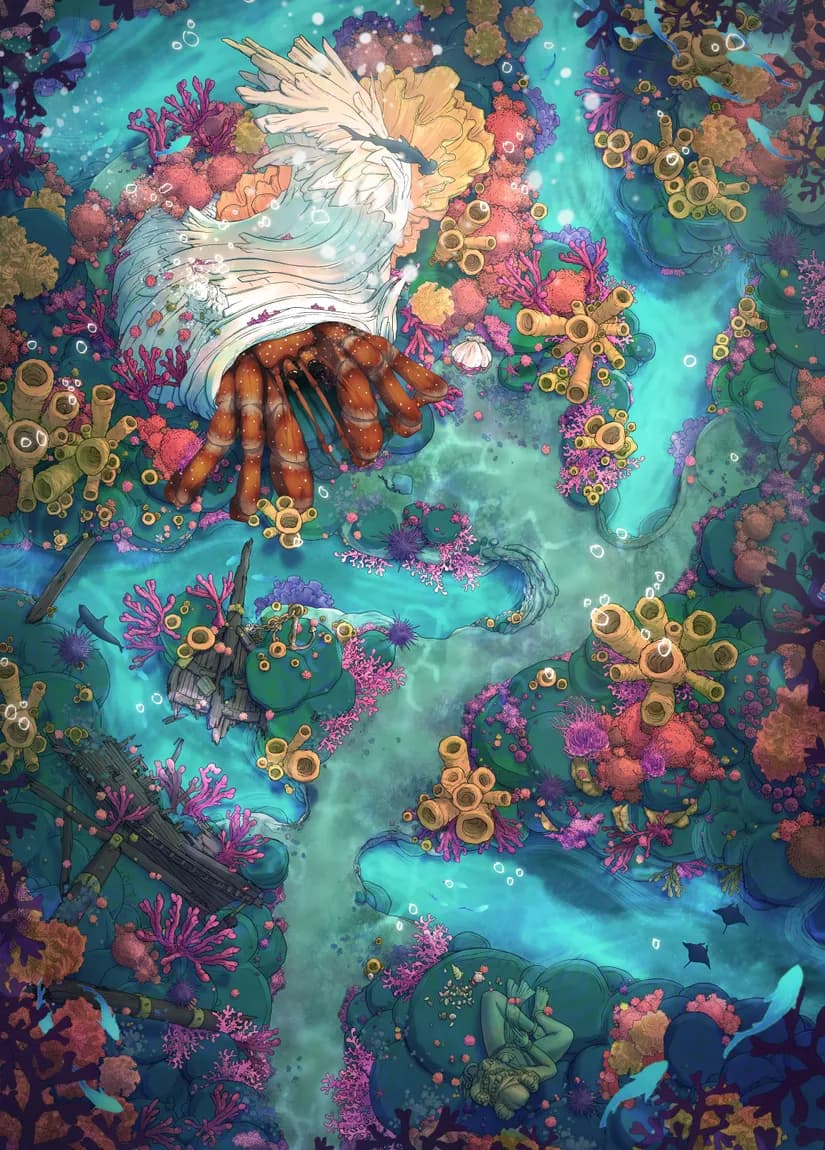 Coral Witch Cottage map, Hermit Crab variant thumbnail