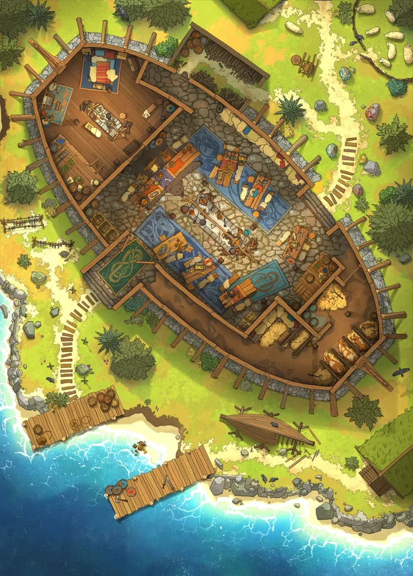 Viking Longhouse map, No Boats variant thumbnail