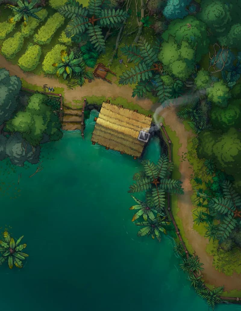 Secluded Tea Valley map, Flood variant thumbnail