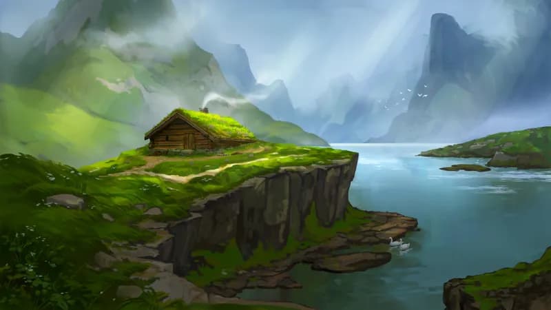 Fjordside Cabin map, No Trees Day variant thumbnail