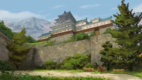 Japanese Castle map, Clear Sky Day variant