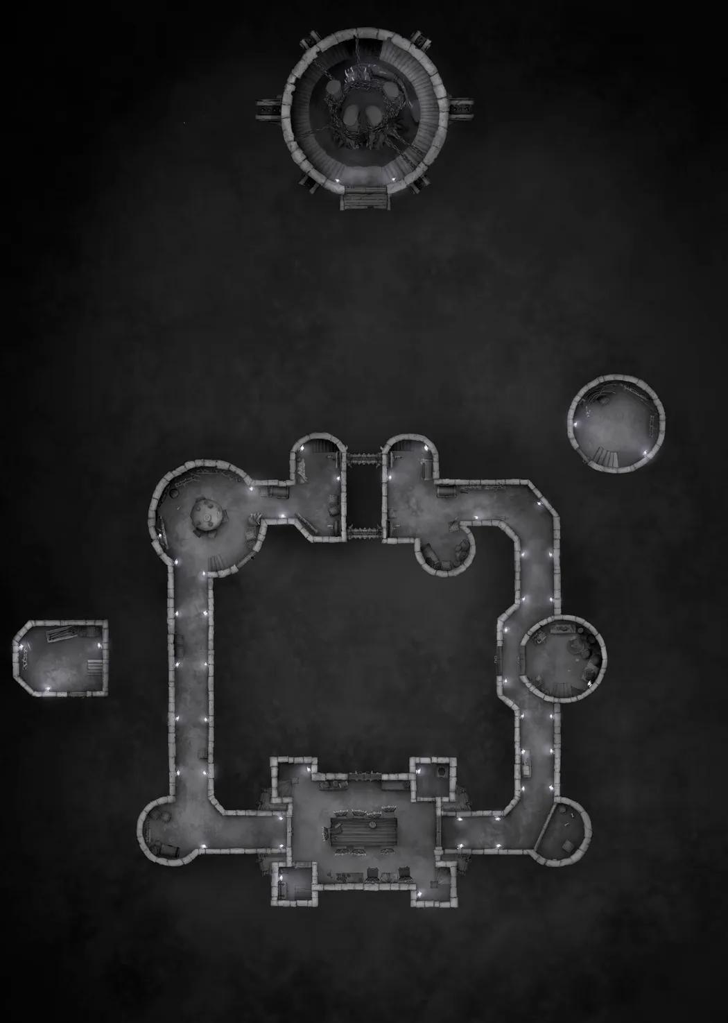 Shadowfell Fortress Interior map, Monochrome Floor G variant thumbnail