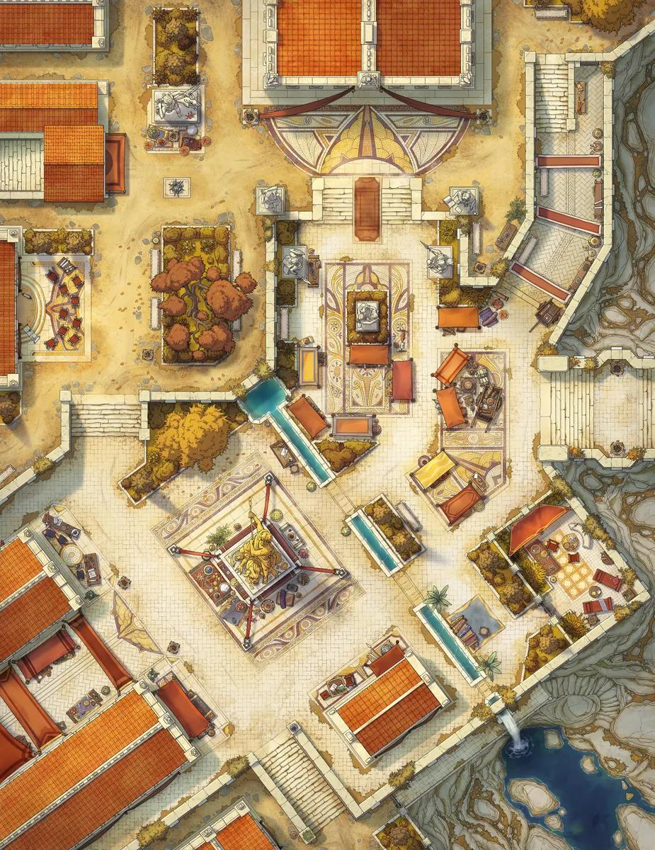 Ancient City Plaza map, Autumn variant thumbnail