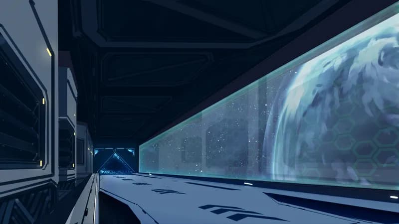 Odobenus Prison Ship Corridor map, Viewport Planet variant thumbnail