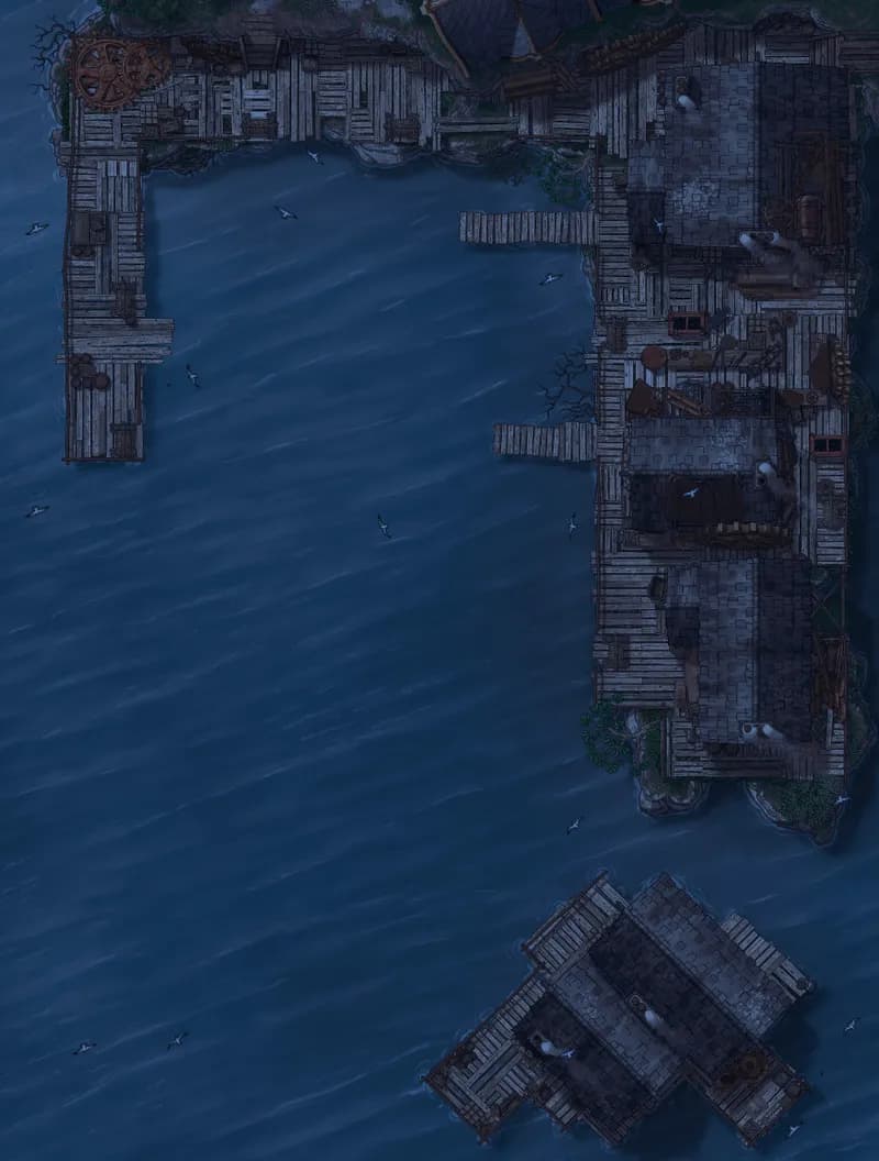 Staying Afloat map, Sea Empty Dock Night variant thumbnail