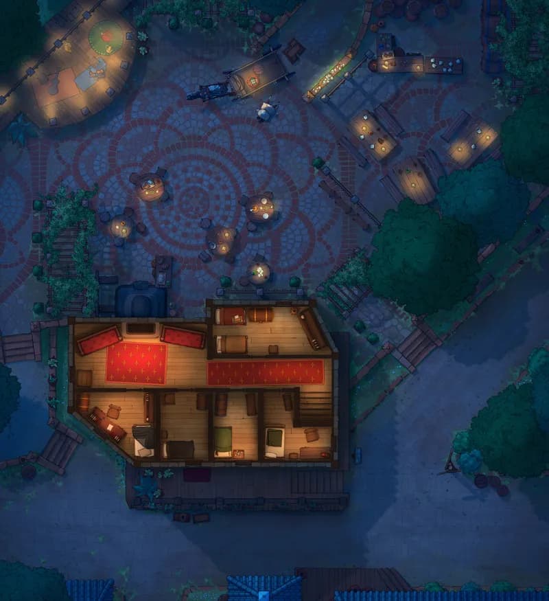 Beer Garden Tavern map, Interior Floor 02 Night variant thumbnail