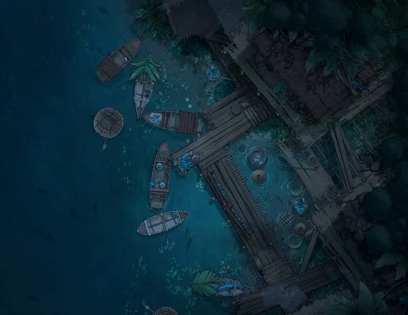 Jungle Village map, Dock Night variant thumbnail