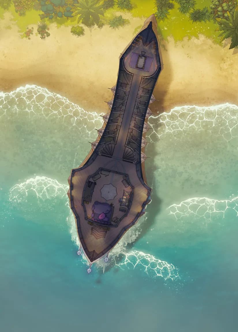 Drow Warship Interior map, Ship Wreck Middle Deck Day variant thumbnail