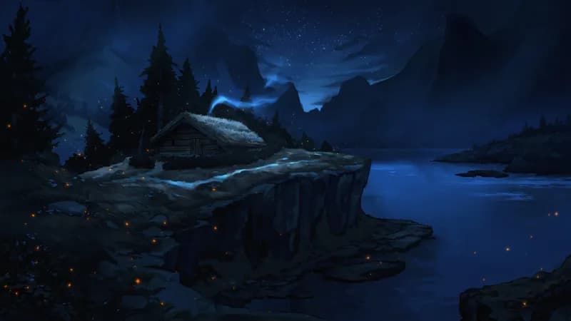 Fjordside Cabin map, Fireflies variant thumbnail