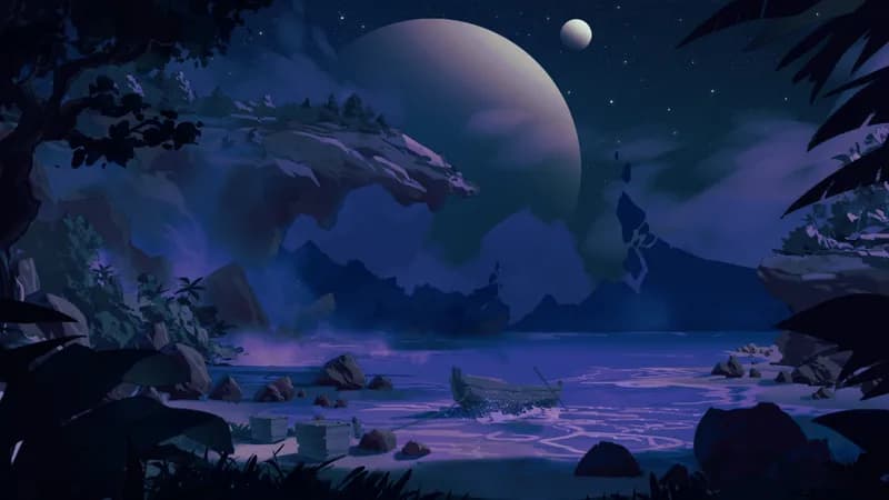 Beachside Cliff map, Otherworldy Night variant thumbnail