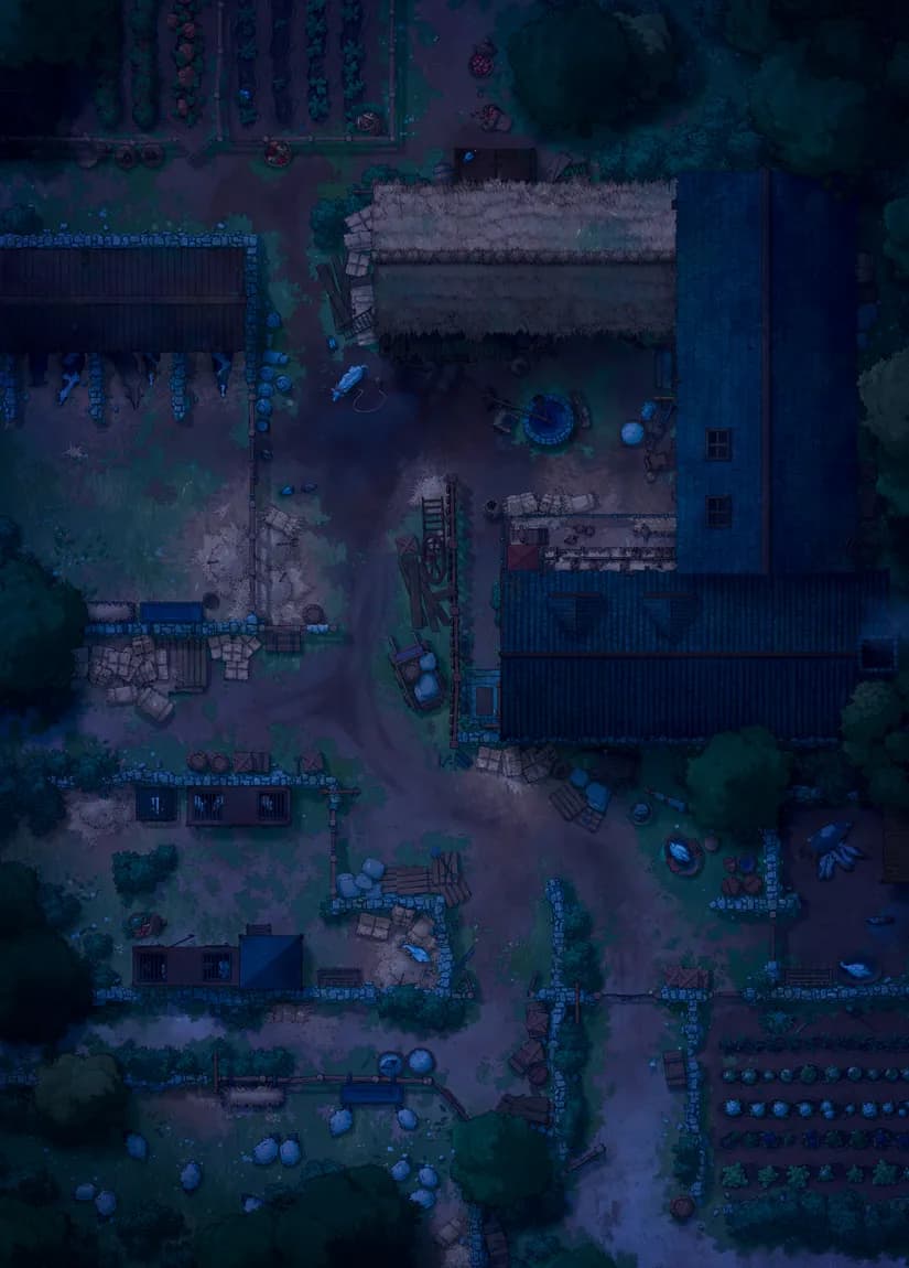 Village Farmhouse map, Dark variant thumbnail