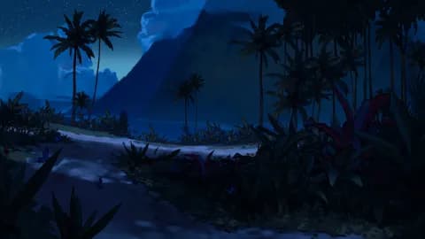 Tropical Island Village map, Natural Night variant