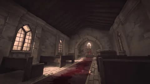 Peaceful Village Church map, Interior Blood Trail Day variant