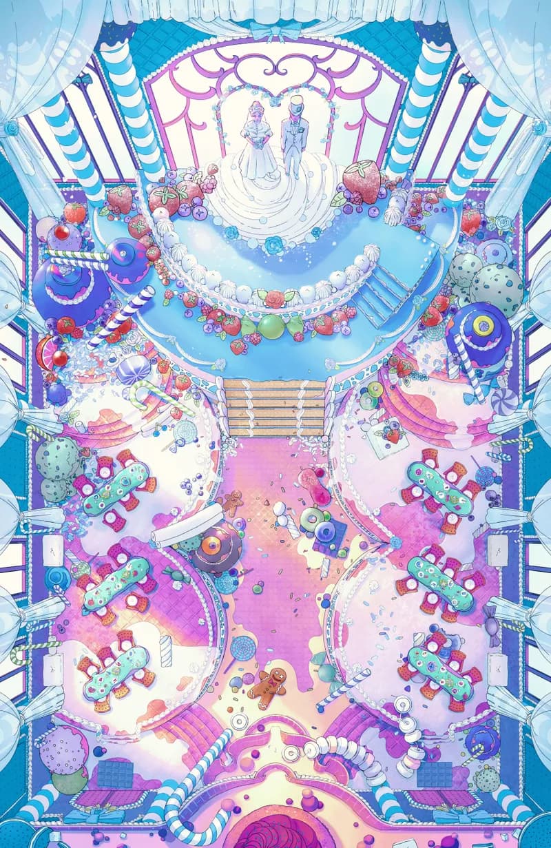 Candy Castle Banquet Hall map, Berry Blue Bananza variant thumbnail
