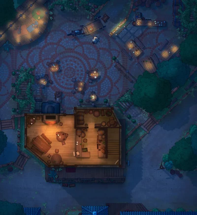 Beer Garden Tavern map, Interior Floor 01 Night variant thumbnail