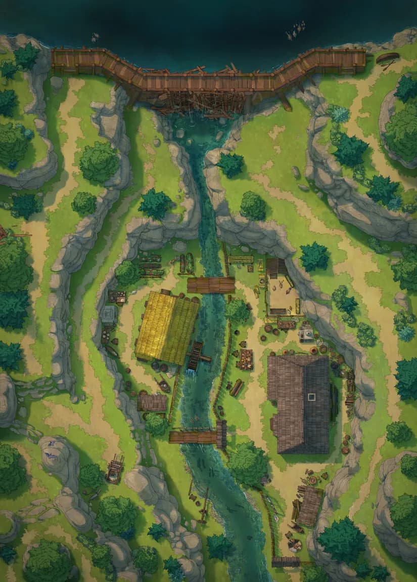 Riverside Mill map, Dam Break Stage 01 variant thumbnail