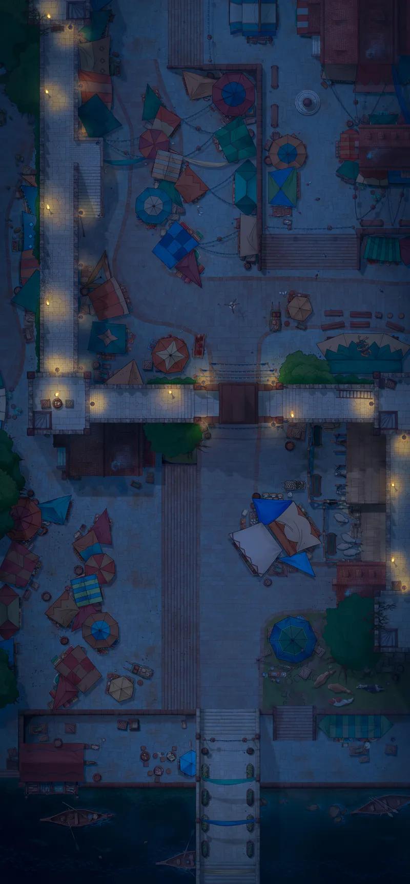 Market City Walls map, City Streets Night variant thumbnail