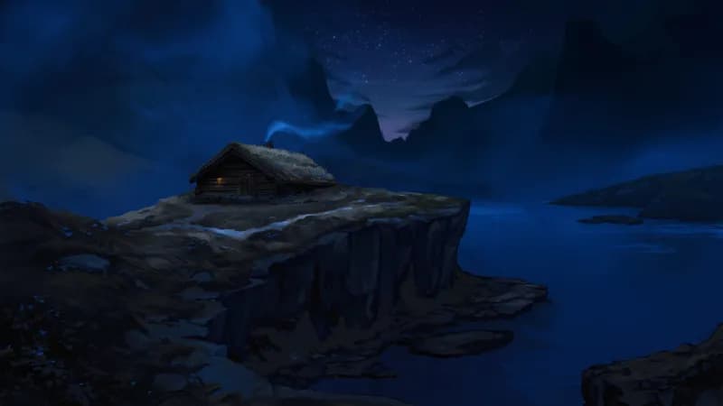 Fjordside Cabin map, No Trees Night variant thumbnail