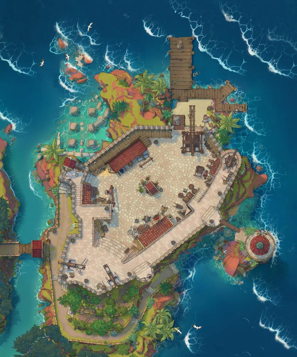 Templar Sea Fort map, No Boats variant thumbnail