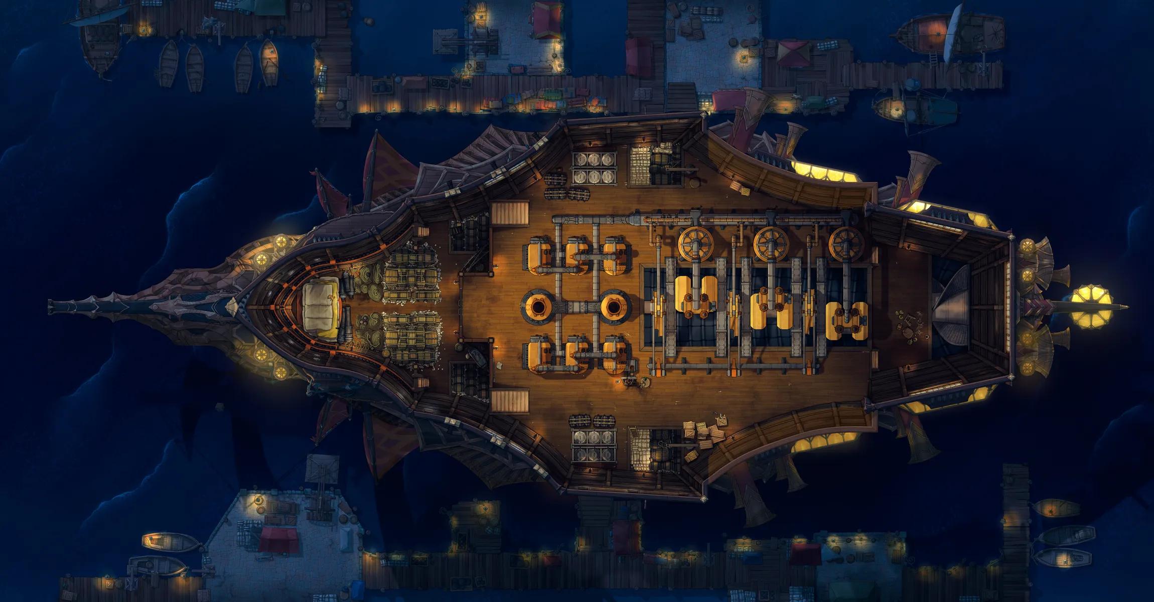 Dragon Ship - Engine Room map, Background Night variant thumbnail
