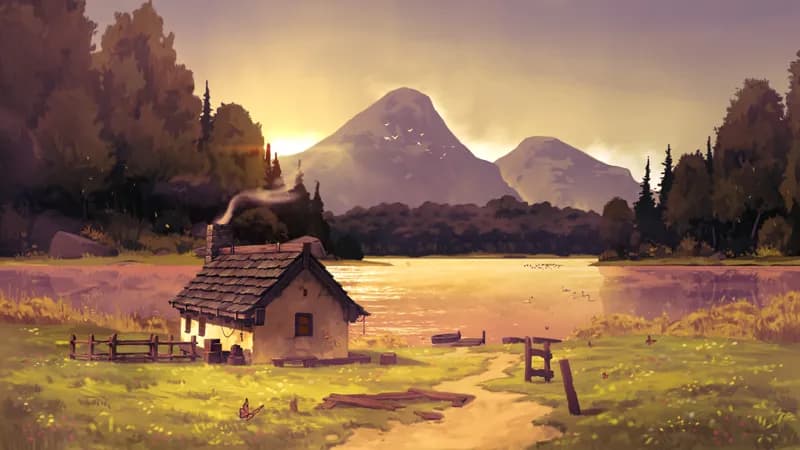 Serene Lakeside map, Sunset variant thumbnail
