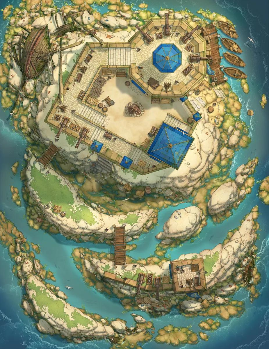 Tidal Isle Fort map, Low Tide variant thumbnail