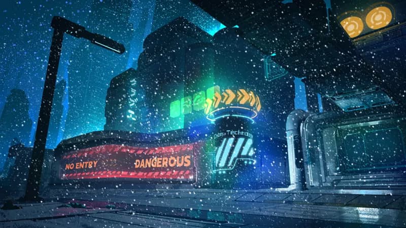 Cyberpunk City Streets map, Winter variant thumbnail