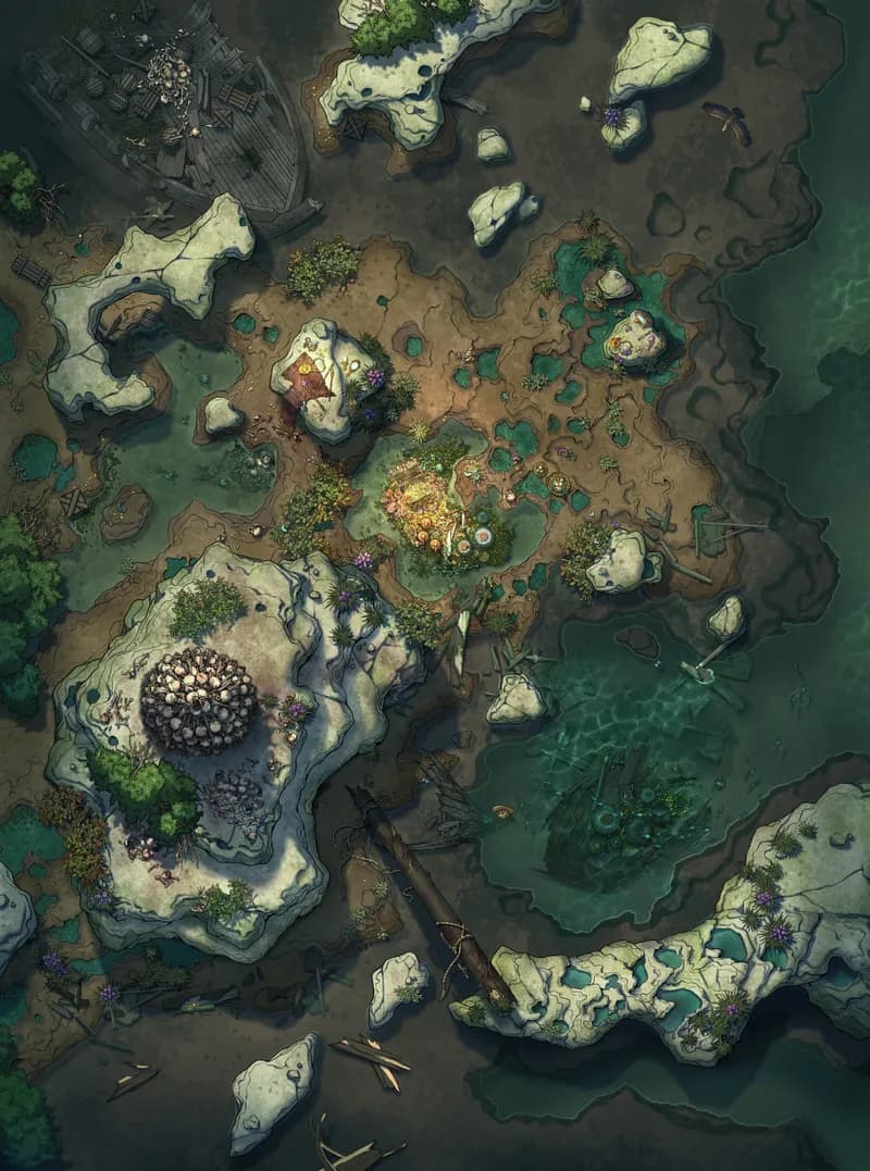 Siren's Shipwreck Shore map, Low Tide variant thumbnail