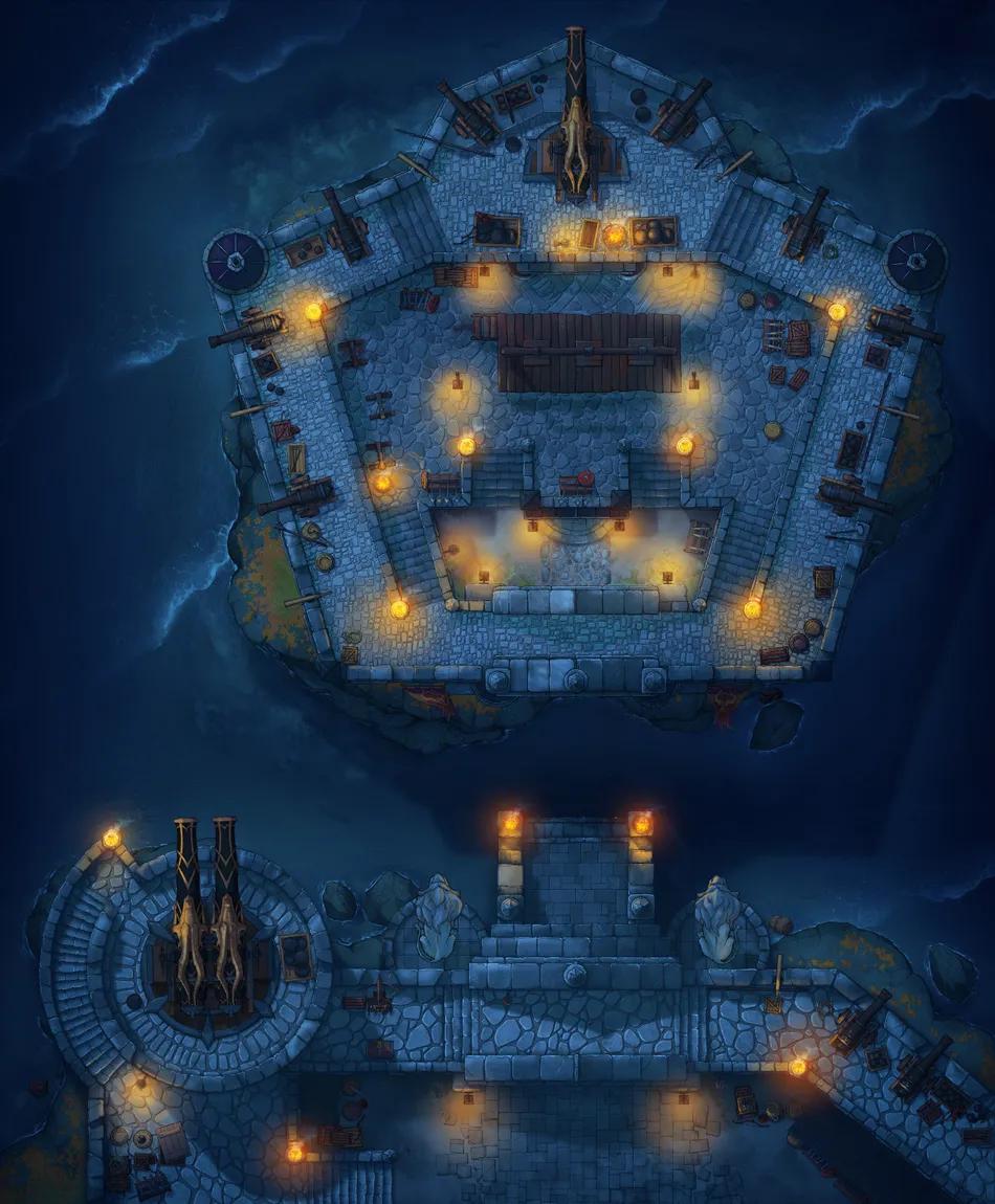 Fortress Prison map, Bridge Up Night variant thumbnail