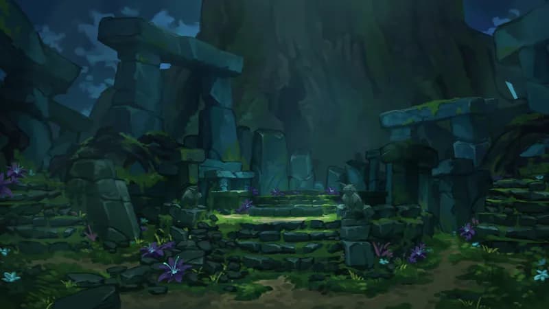 Mysterious Druid Grove map, No Statue Night variant thumbnail